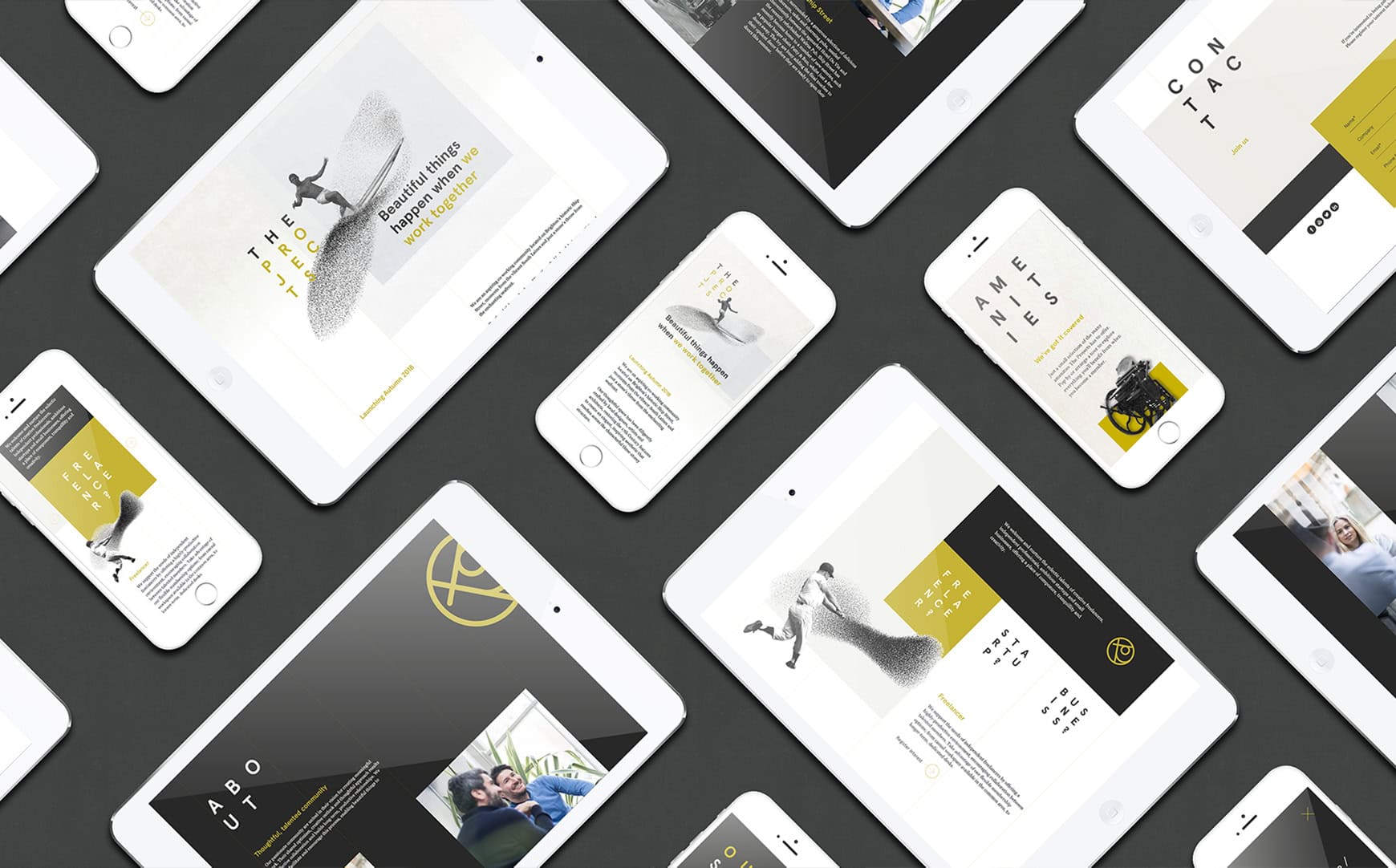 The Projects Co-Working Website Design for Mobile and desktop