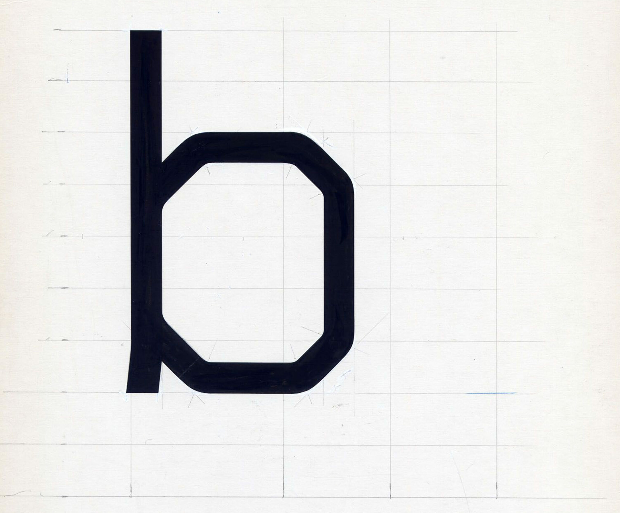 Wim Crouwel Gridnik Typeface sketch