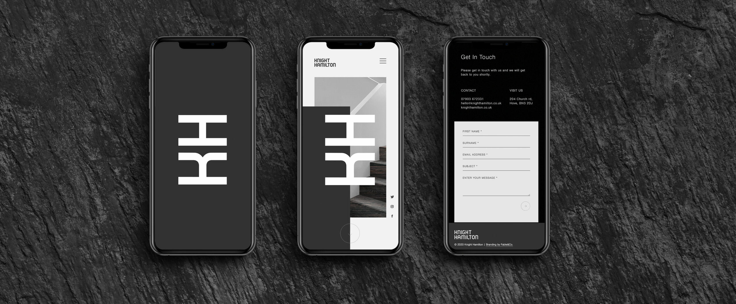 Knight Hamilton Website Mobile Design
