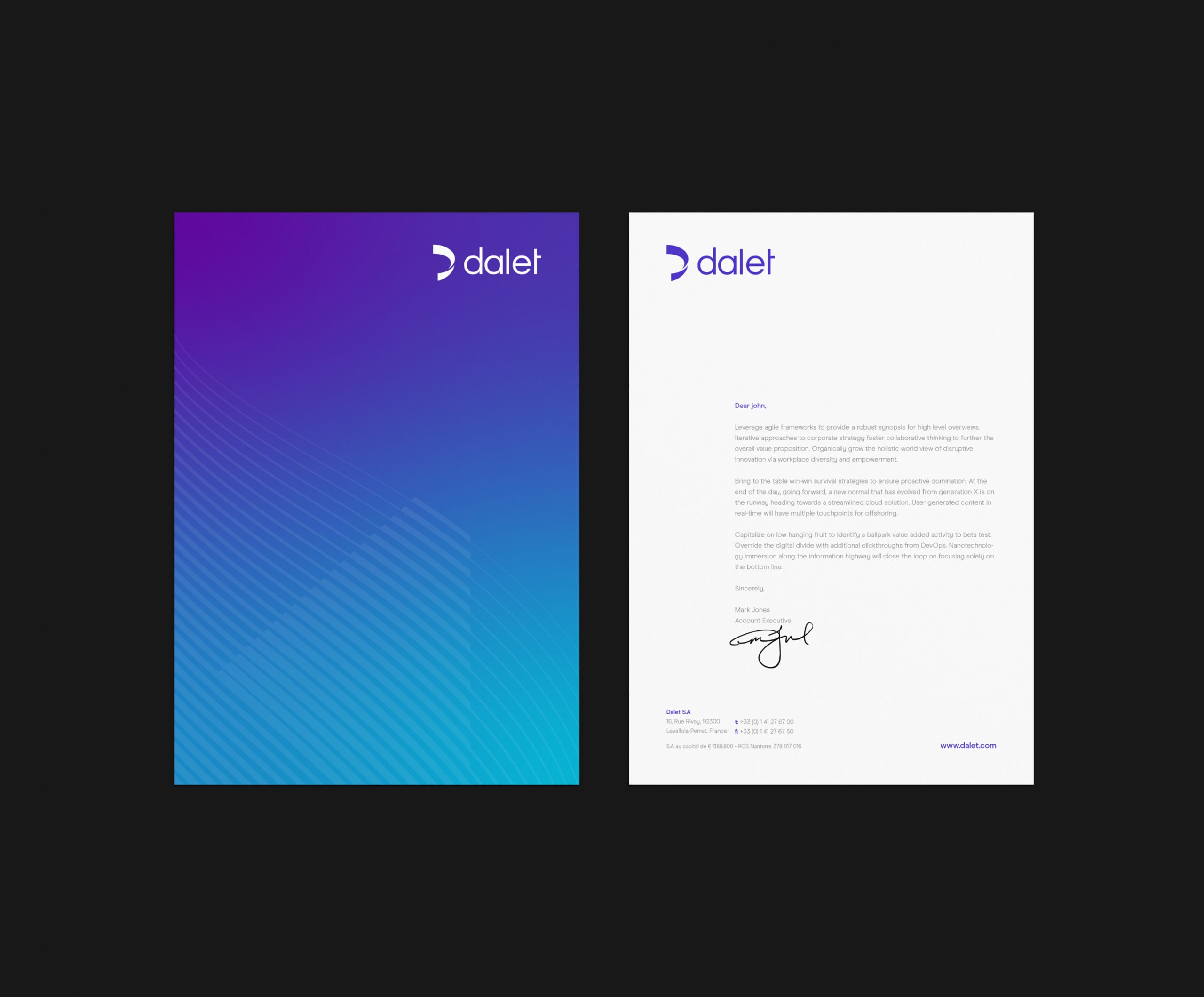 Dalet Corporate Letterhead Design